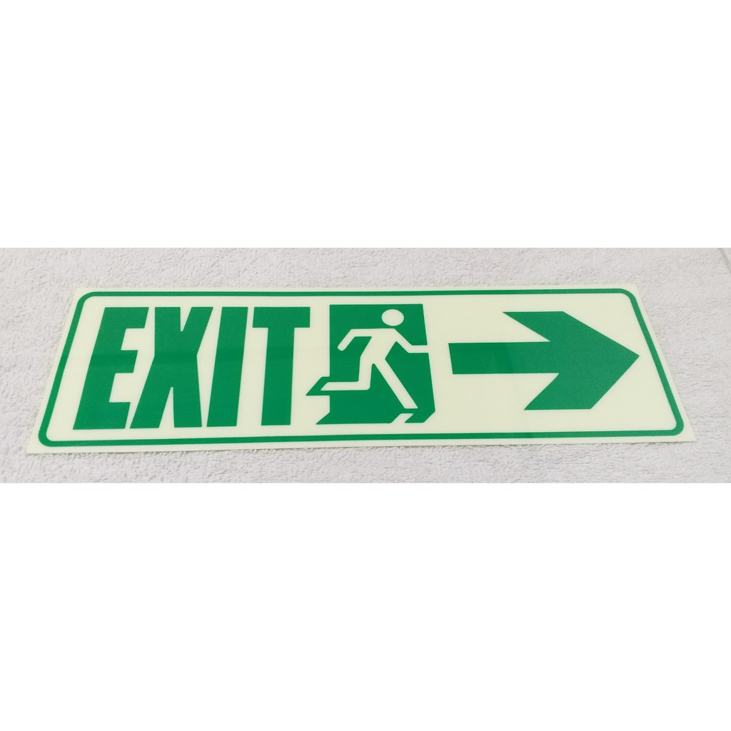 Luminous Exit Right Sign Sticker | Shopee Philippines