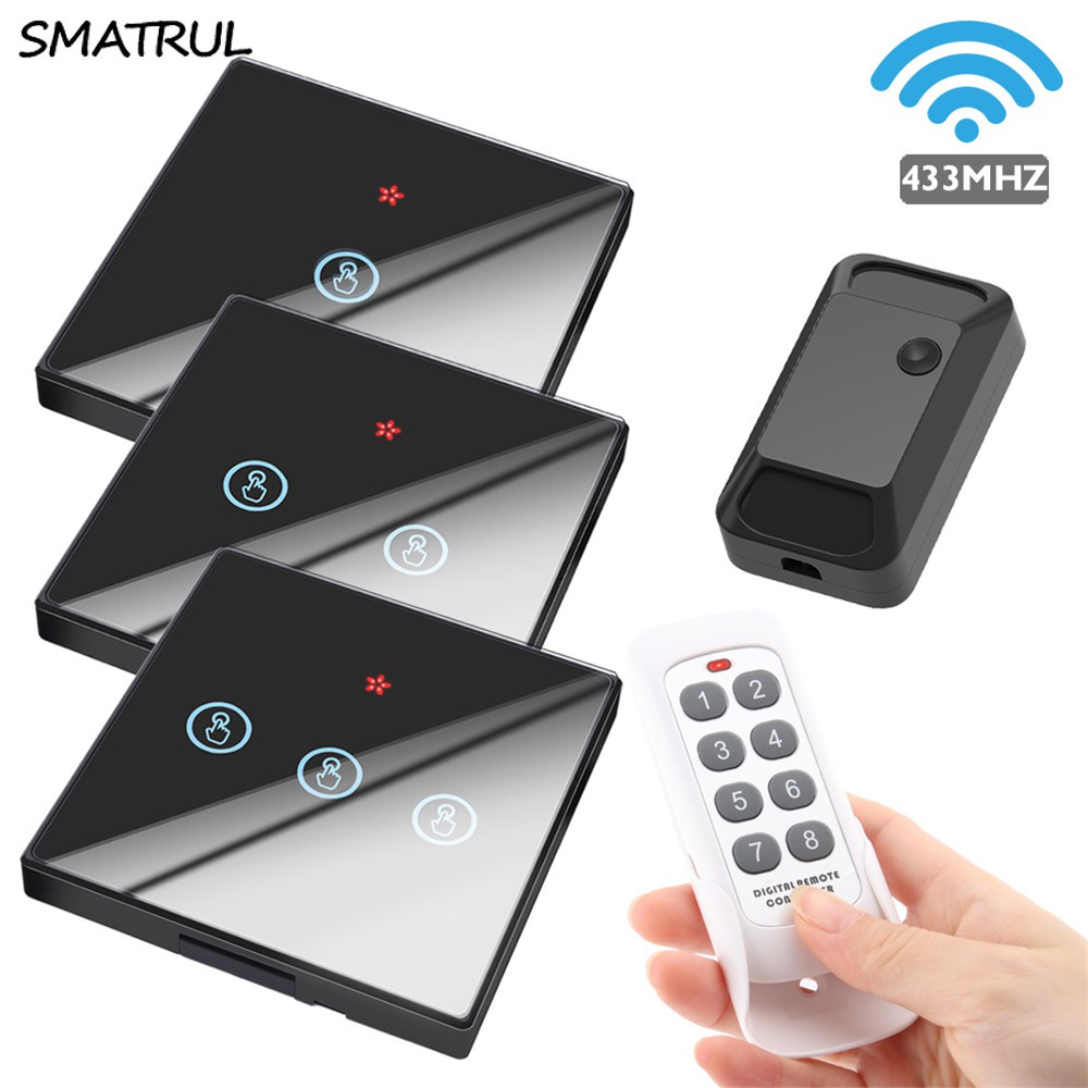 SMATRUL Smart Home Wireless Touch Switch Light Electrical 433mhz Rf ...