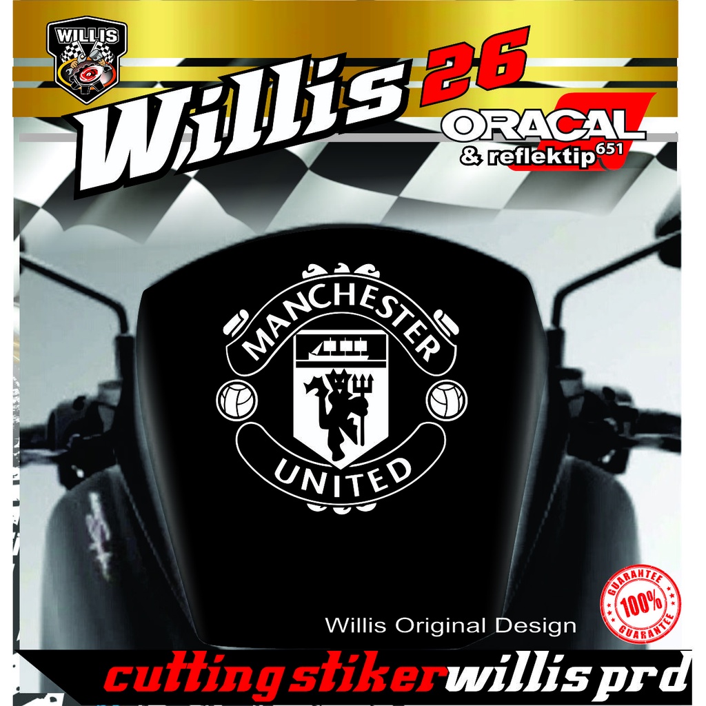 NEW MANCHESTER UNITED MOTORCYCLE CAR VISOR CUTTING STICKER 20 CMMU ...