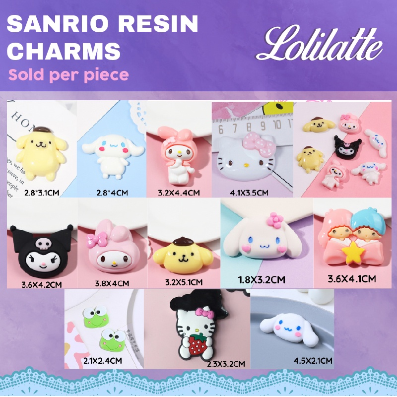 Kawaii cute charms Decoden DIY Cinnamoroll Kuromi melody sanrio characters simulation cream resin
