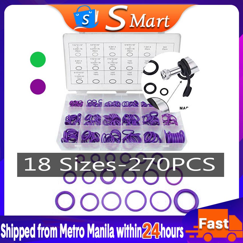 Dunviku 270PCS O-Ring Kit + 102PCS Car AC Valve Core Kit With Tools - For R12 & R134a Air Conditioner Repair