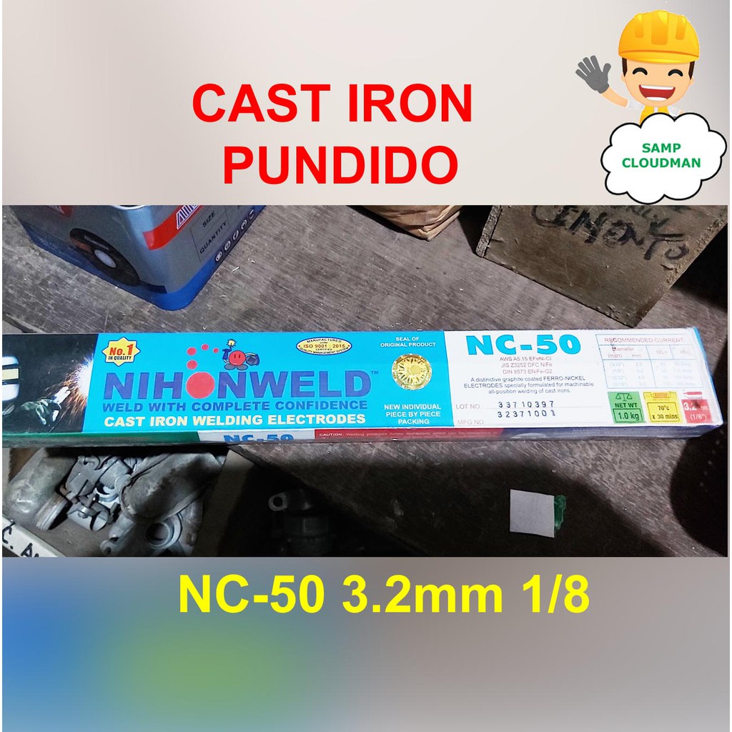 Nihon Cast Iron Welding Electrode NC50 1/8 3.2mm 1 PIECE graphite coated Ferro Nickel Rods Rod