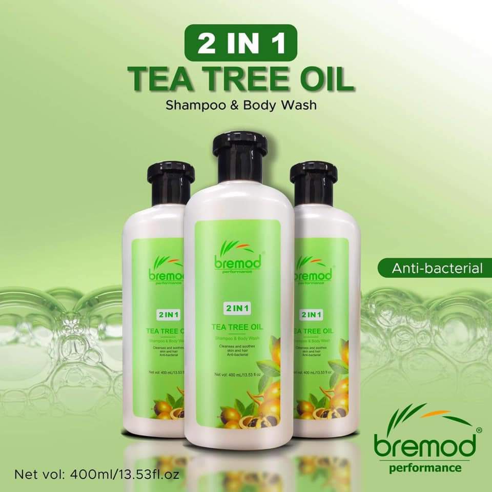 BREMOD 2in1 Tea Tree Oil Shampoo & Body Wash For Dandruff, Dry Hair and