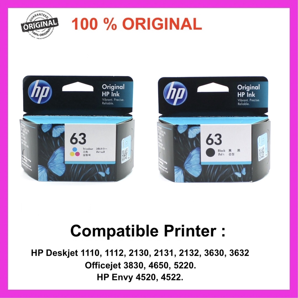 HP 63 100 Original Ink Advantage Cartridge For HP Deskjet 1110, 1112