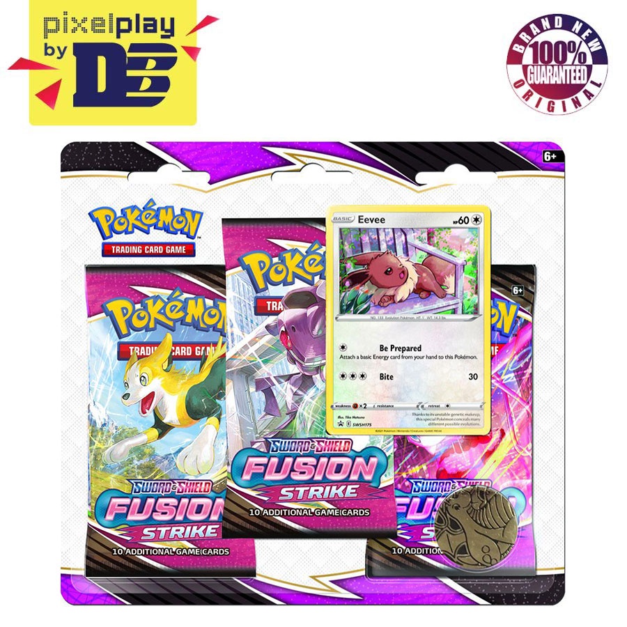 Pokemon Trading Card Game SS8 Sword & Shield Fusion Strike 3 Blisters ...