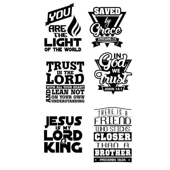6pcs Bible Verse Transparent Vinyl Waterproof Stickers | Shopee Philippines