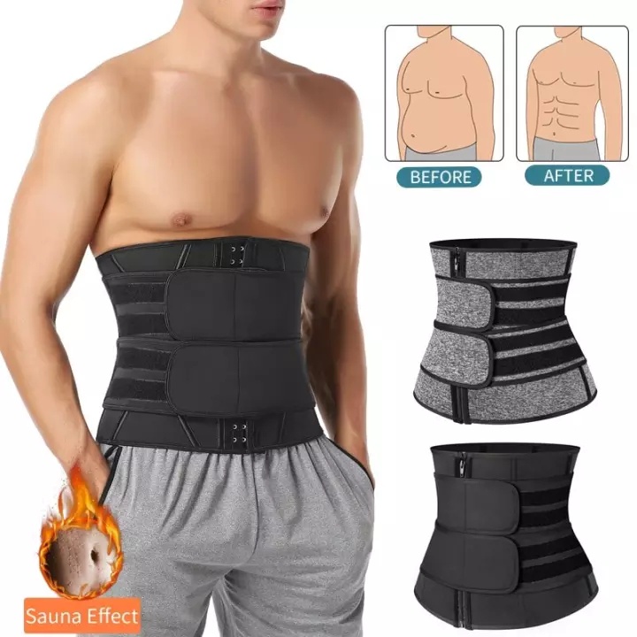 （hot）BO SXXL Waist Trainer Weight Loss Body Shaper Men Tummy Sweat
