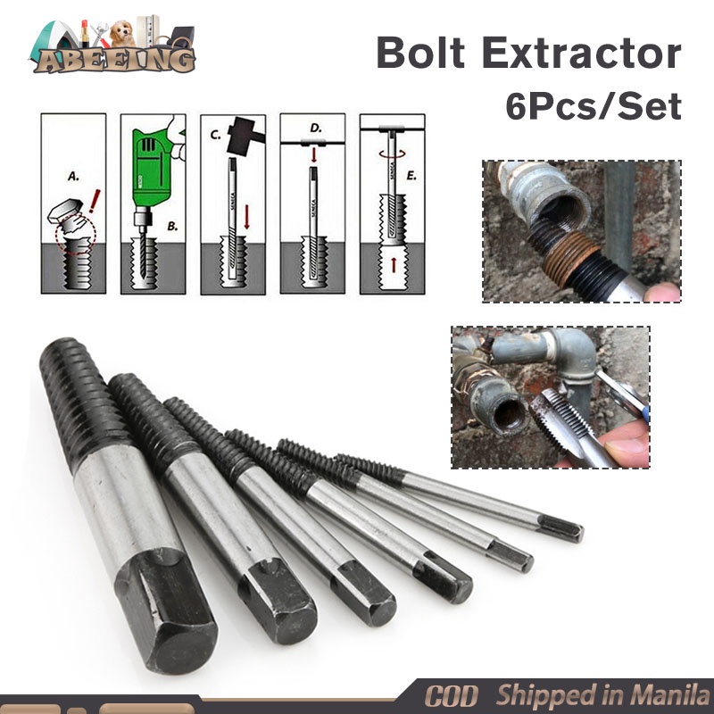 6Pcs/Set Screw Extractor Set Bolt Extractor Broken Screw Extractor ...