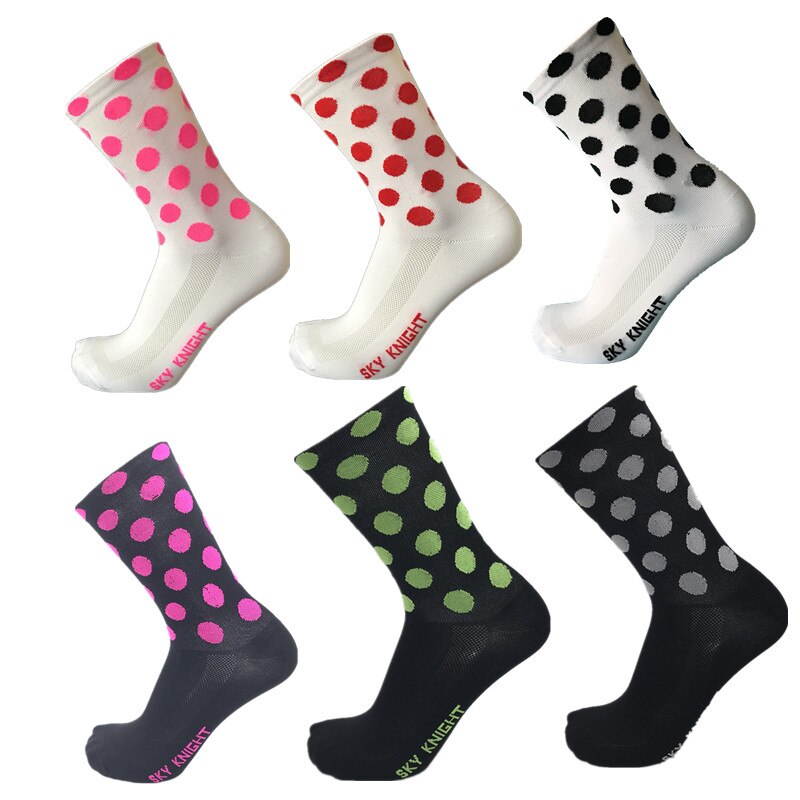 calcetines ciclismo hombre Striped polka dot cycling socks multicolor  cycling racing running socks comfortable and breathable