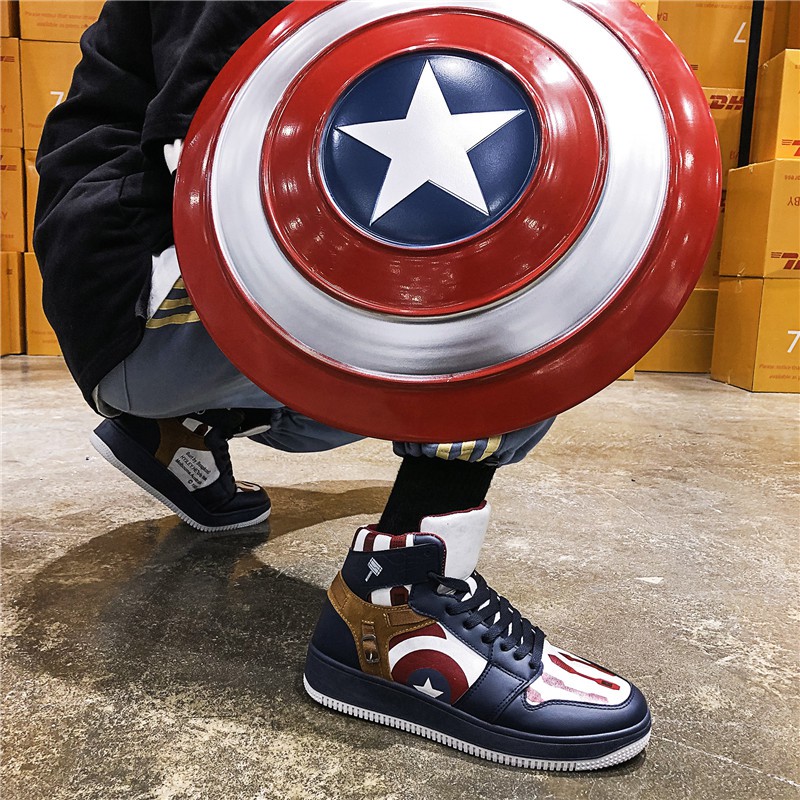 Marvel Captain America Casual shoes Size39 44 AJ Fashion men s shoes High cut sneakers Student shoes