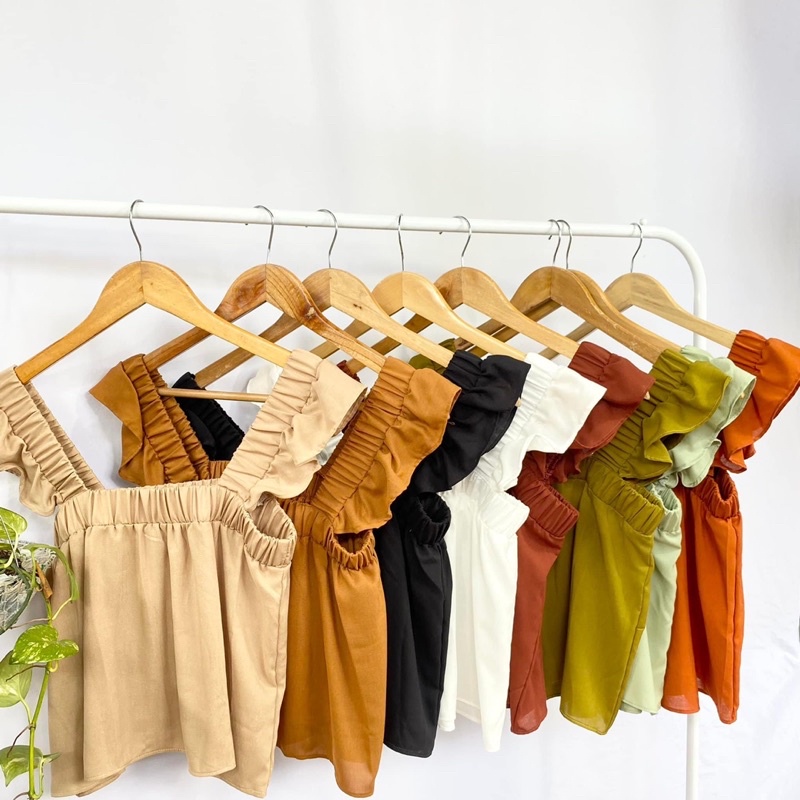 Alexa Ruffled Garter Top (Not Crop) | Shopee Philippines