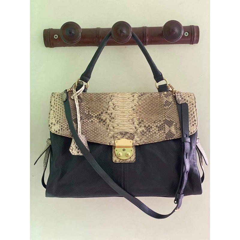 Authentic Jean Louis Scherrer Snakeskin Two Way Bag, Luxury, Bags & Wallets  on Carousell