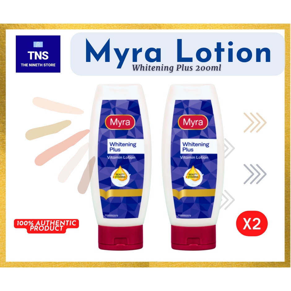 MYRA E Whitening Plus Vitamin Lotion 200ml (Bundle of 2) Shopee