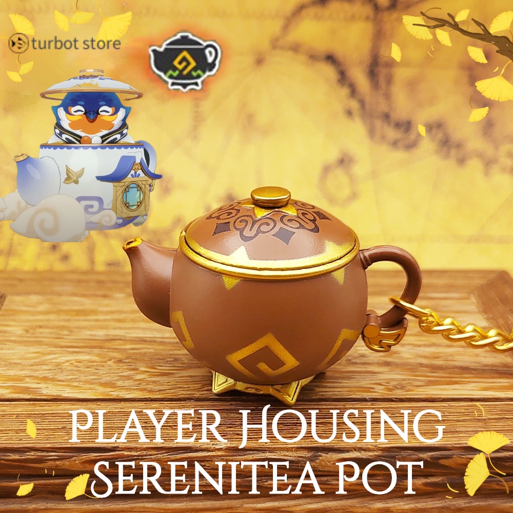 Genshin Impact Serenitea Pot 3D Solid Metal Mini Keychain Pendant