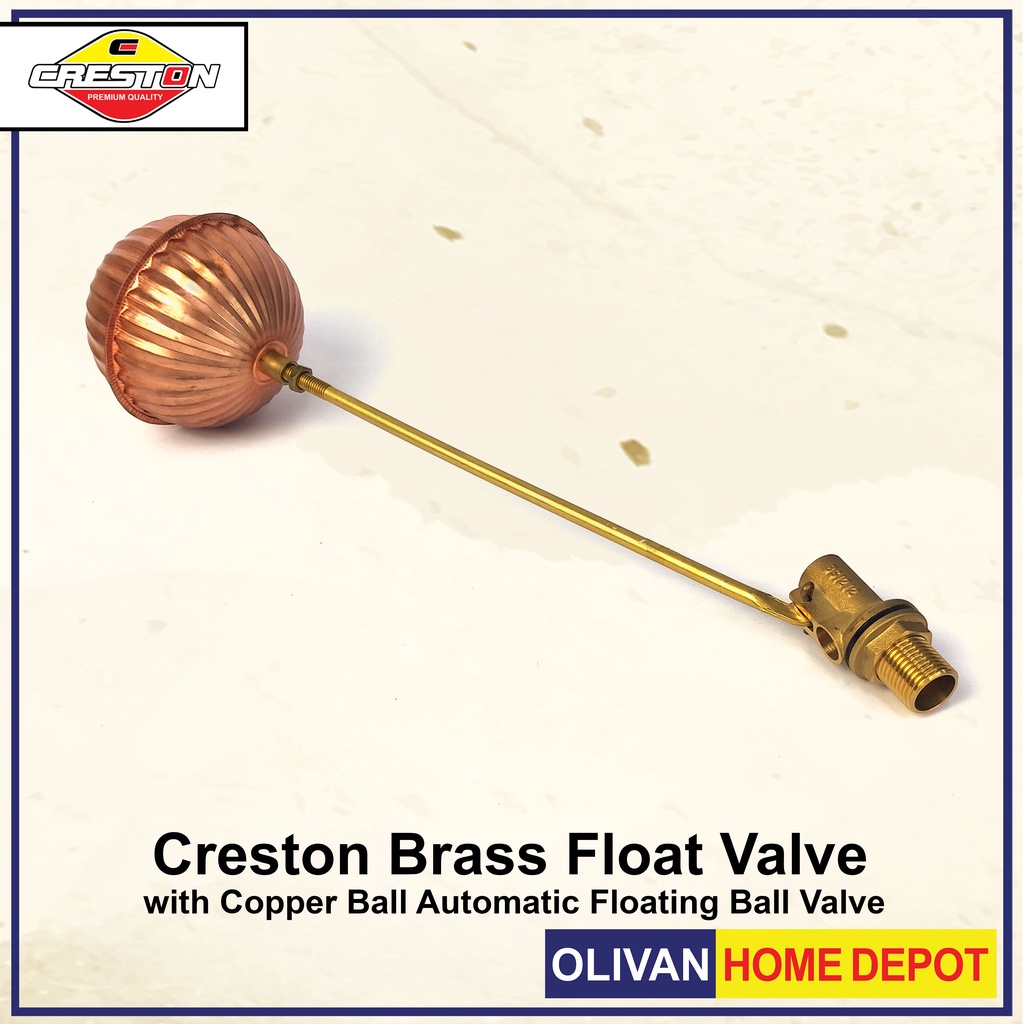 CRESTON Brass Float Valve with Copper Ball Automatic Floating Ball