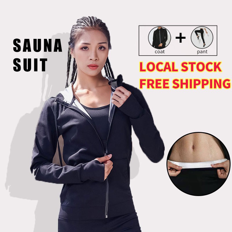「VeiLai」Women Sauna Suit Exercise Sweat Fast Weight Loss Sports Yoga Gym  Workout Running