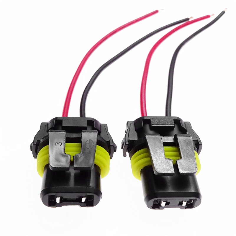 2 Pcs 9005 9006 Bulb Socket Adapter Female Connector Wiring Harness For ...