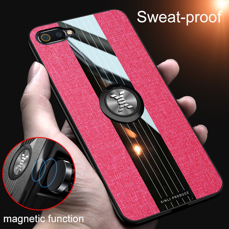 Realme C2 Case Shockproof Finger Ring Back Cover Realme C2 RealmeC2 Case  Hard Plastic Stand Casing