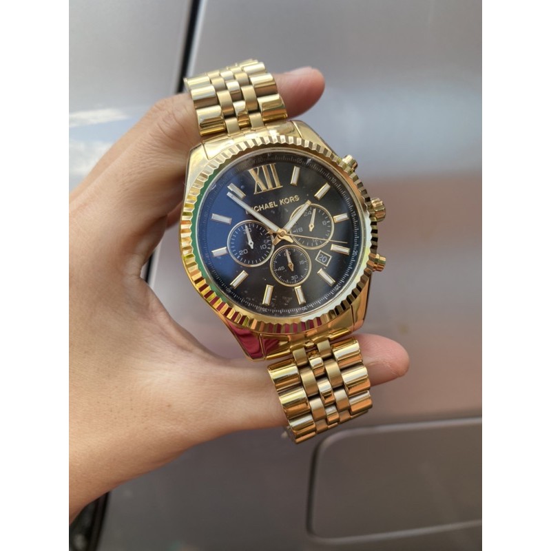 Mk lexington cheap gold watch