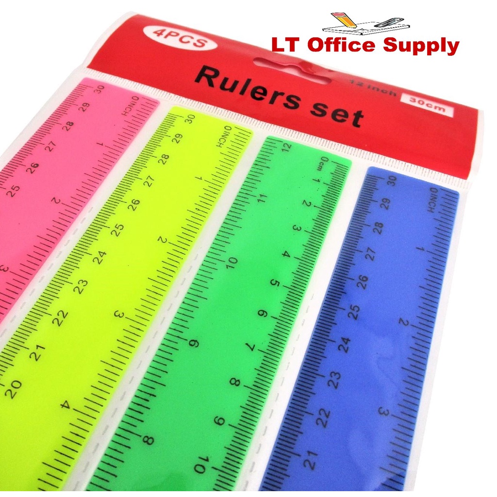3 Sets Plastic Colored Ruler (12 pieces) | Shopee Philippines