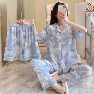 Women Cotton Sleepwear Cartoon Characters Pajama Terno Set
