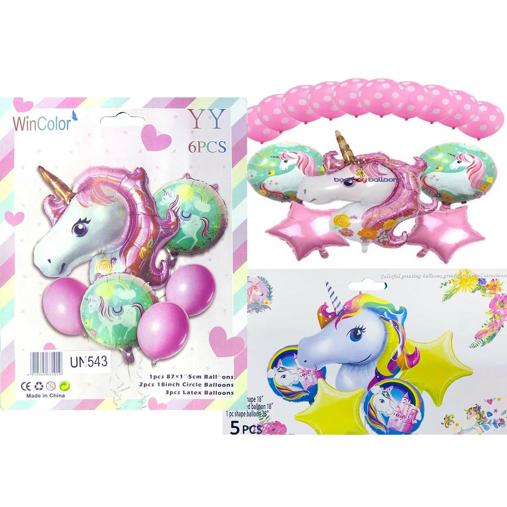 Unicorn Foil Balloon Set for Unicorn Rainbow Theme Party Decoration ...