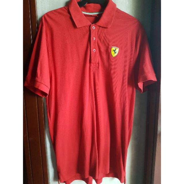 FERRARI MEN'S COLLARED POLO SHIRT, RED-LARGE | Shopee Philippines