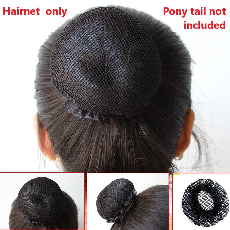 HN-04 (12 pcs) Women Black Bun Cover Snood Hair Net Ballet Dance ...