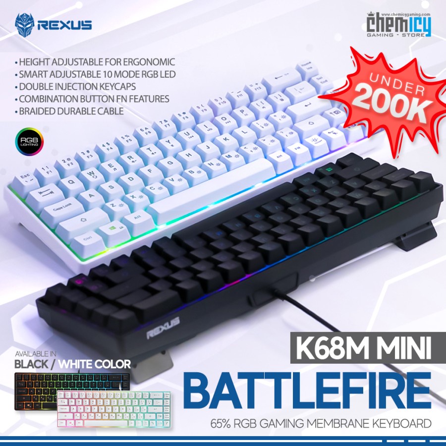 Rexus Battlefire K68M Mini RGB Gaming Keyboard | Shopee Philippines