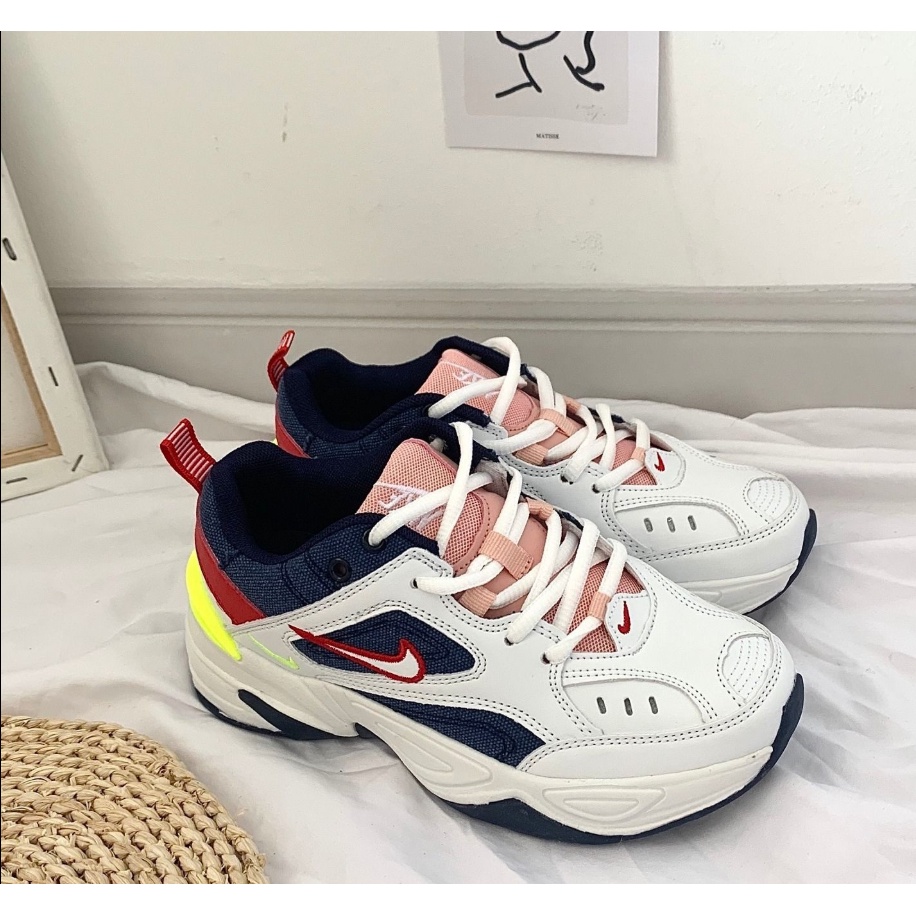 Nike m2k tekno hot sale pink and blue