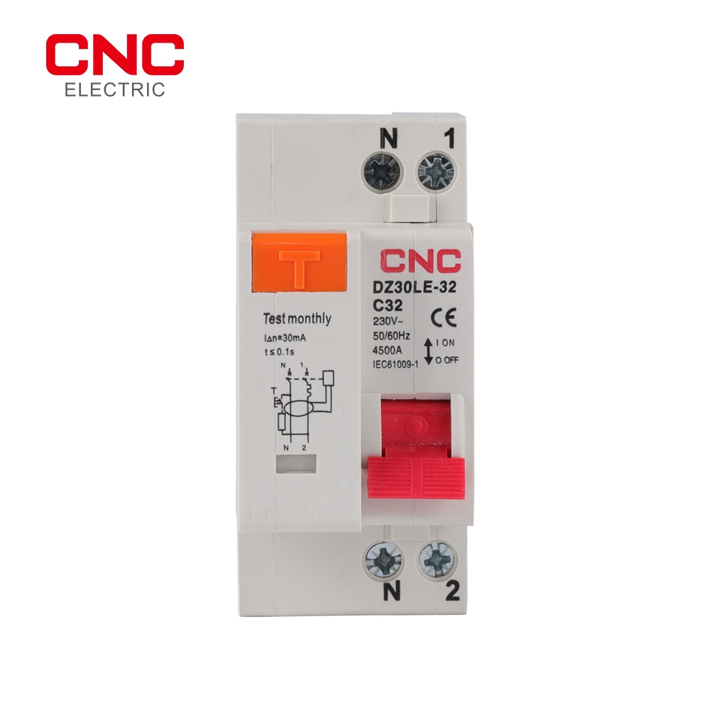 CNC DZ30LE-32 230V 1P+N 36mm Residual Current Circuit Breaker With Over ...