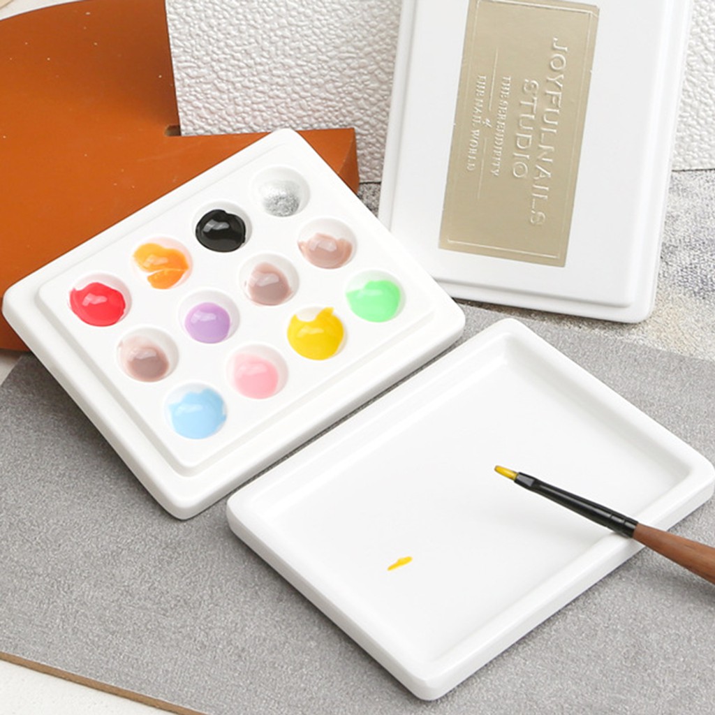 12Well Watercolor Paint Palette with Lid, Sturdy and Washable Shopee