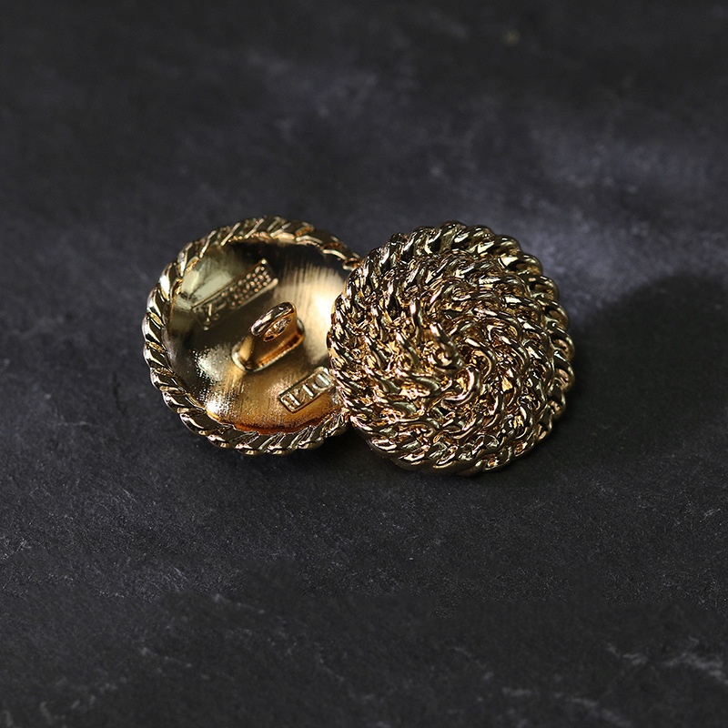 10 Pieces/lot Metal Sewing Buttons Vintage Gold Spiral Chain Design ...