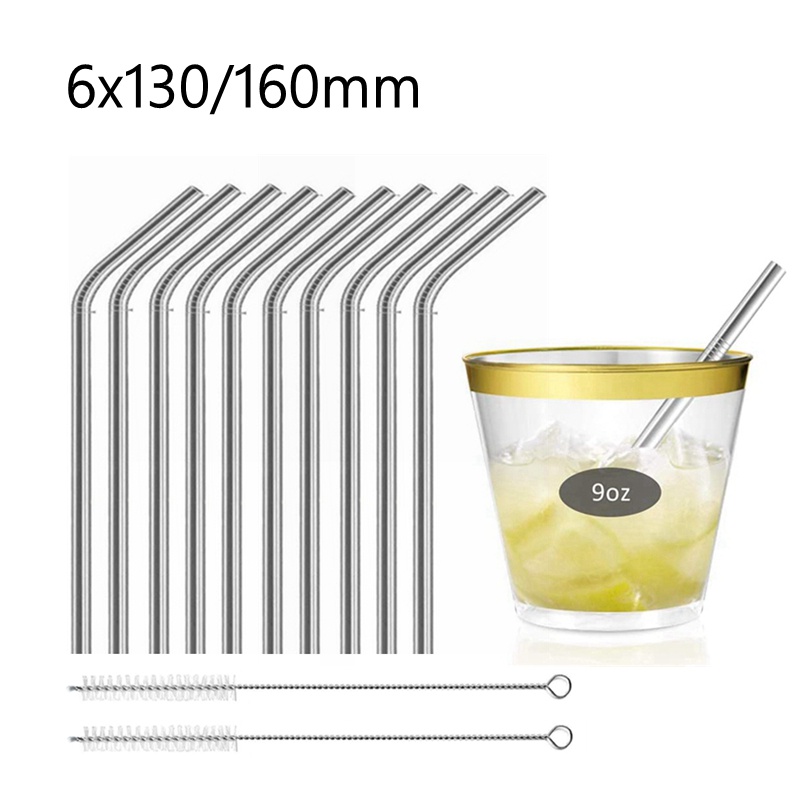 10 Pack Reusable Metal Straws 5 Inch Short Drinking Straws for ...