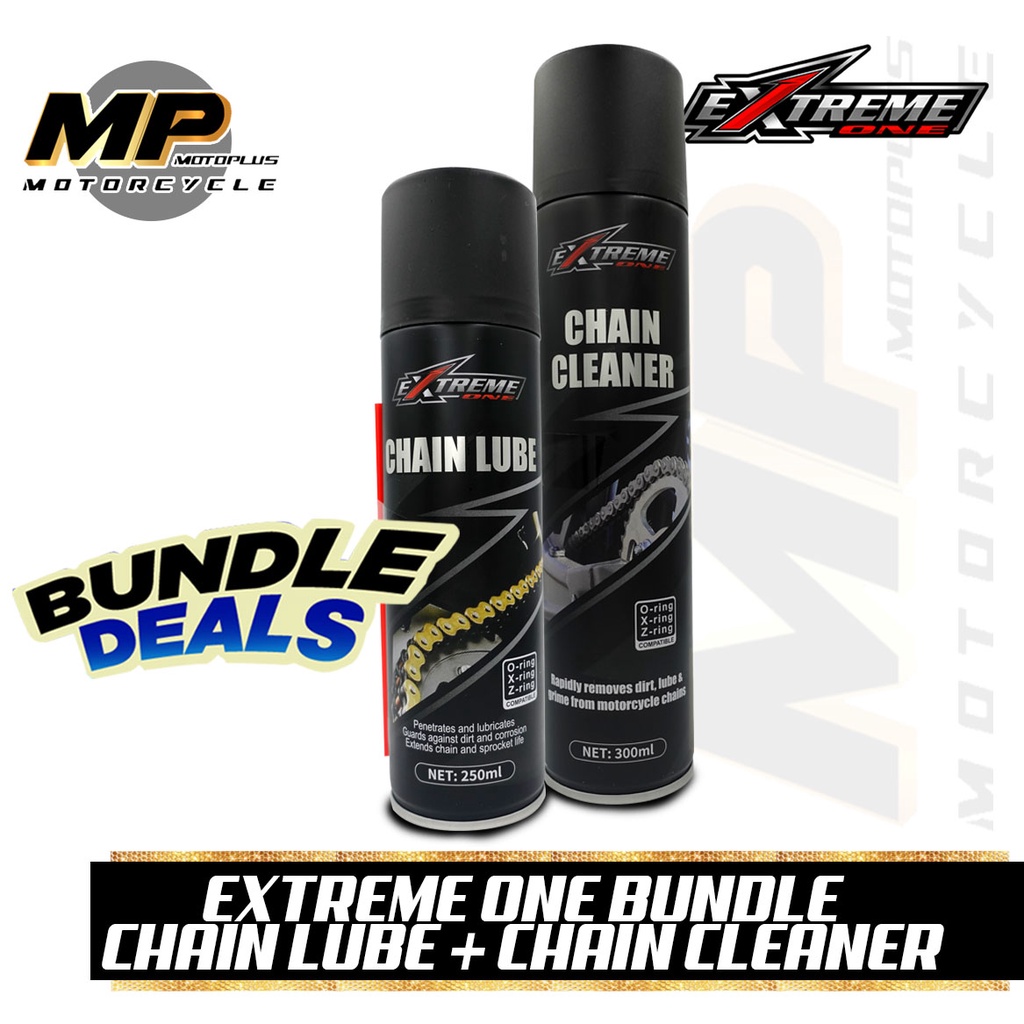 BUNDLE DEAL EXTREME ONE CHAIN LUBE + CHAIN CLEANER MOTOPLUS Shopee