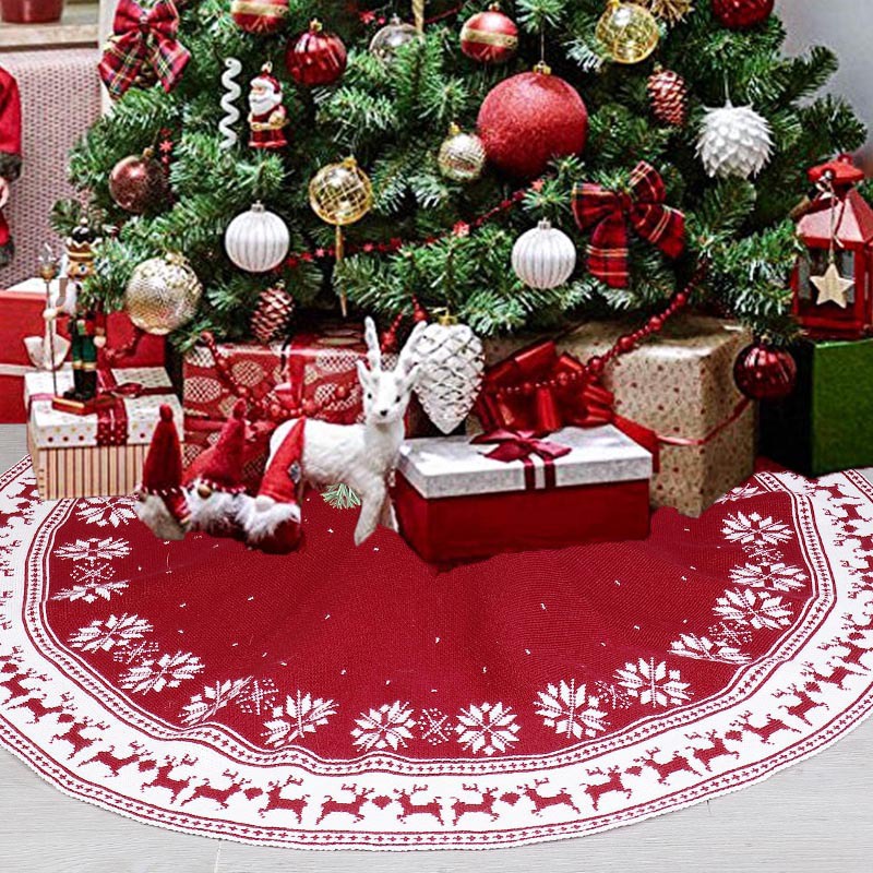 Knit tree skirt red sale