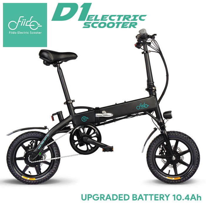 FIIDO D1 Folding Electric Moped Bicycle E Bike 10.4AH Upgraded