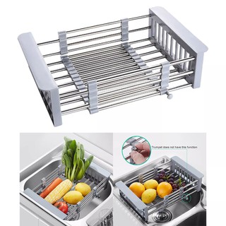 Sink Drain Rack, Retractable Sink Drain Rack, Sink Dish Drain Rack,  Expandable Dish Drying Rack, Over Sink Dish Drying Rack, Stainless Steel  Sink Strainer Drain, Telescopic Drain Basket With Adjustable Armrest,  Kitchen