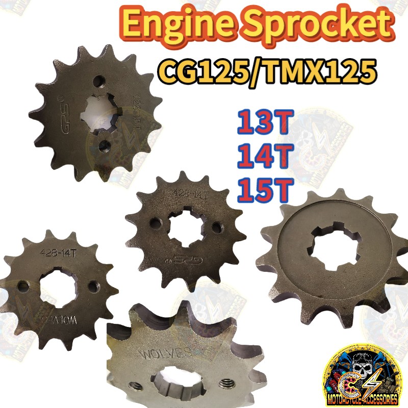 Tmx 125 online sprocket size