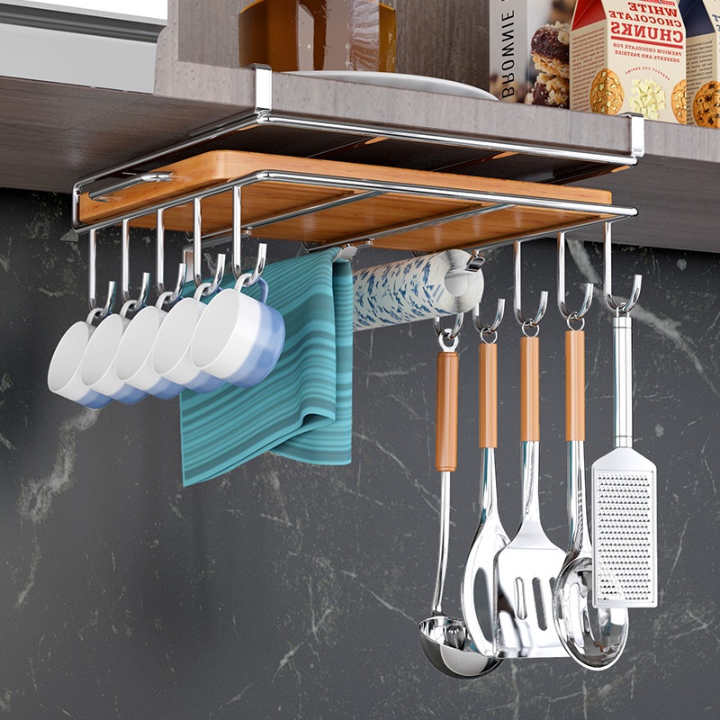 Stainless Steel Kitchen Hanging Cabinet Storage Rack Pot Cover Rack ...