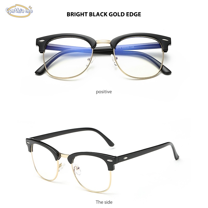 Anti Radiation Blue Light Eyeglasses Replaceable Lens Computer Glasses High Quality Half Metal