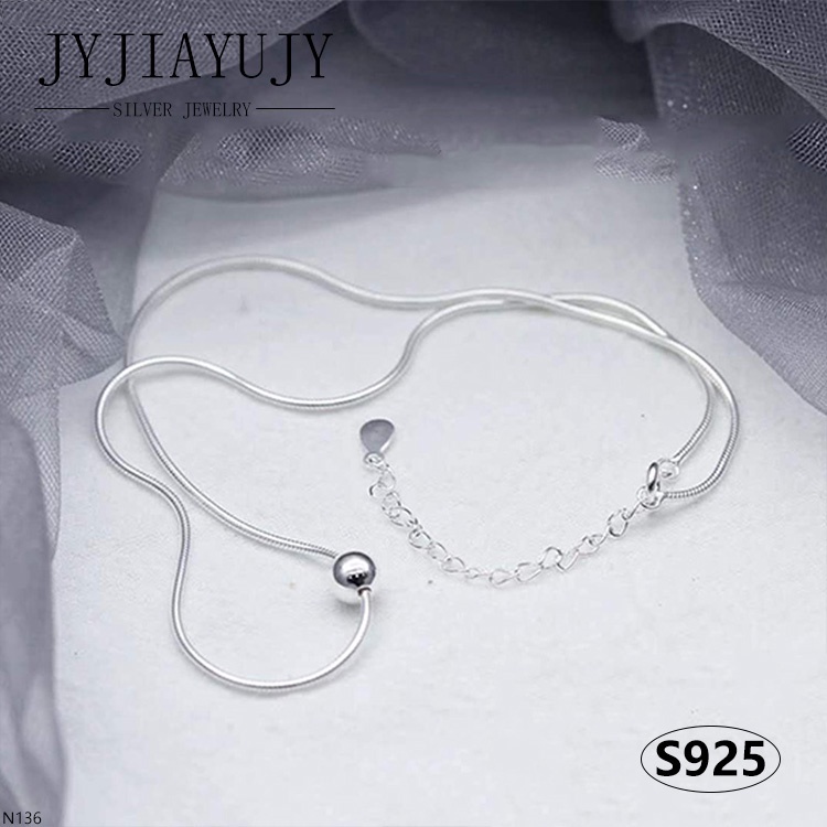 J&Y SILVER 【In Stock】100% Sterling Silver S925 Necklace 6MM ball Korean ...