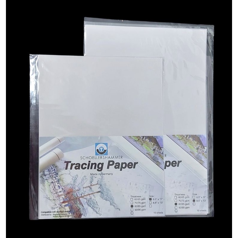 Tracing Paper (Schoellershammer) 70/75 GSM 8.5 x 11 10 Sheets tracing paper  sheets