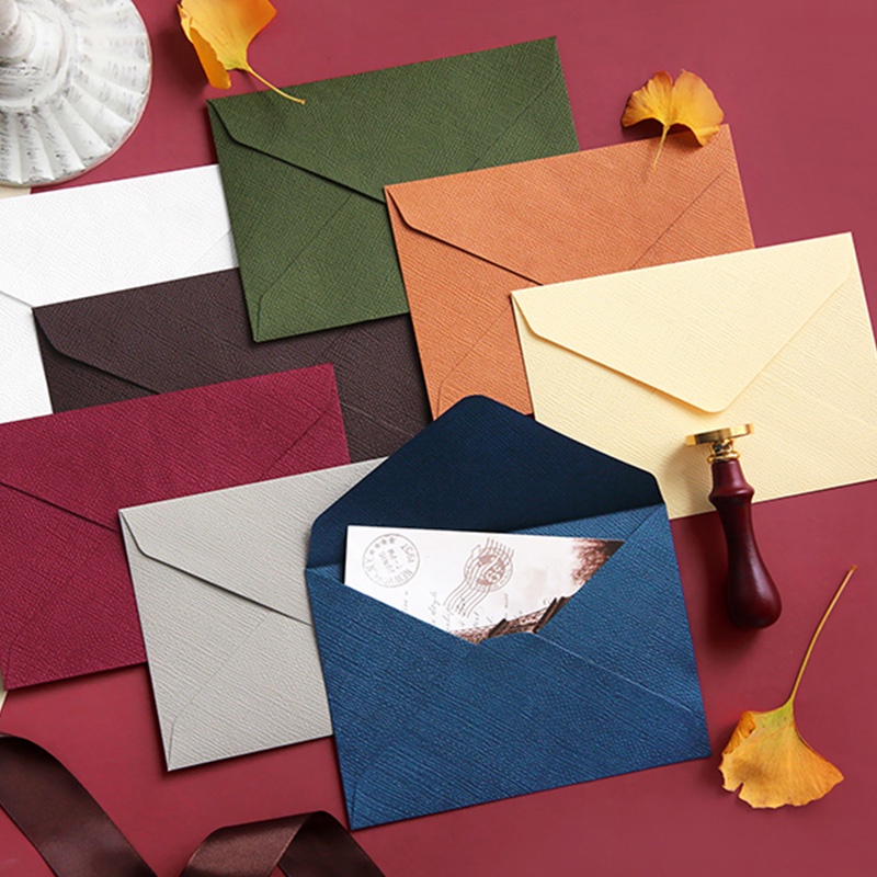 Vintage Simple Linen Textured Envelope Valentine's Day Packing Envelope ...