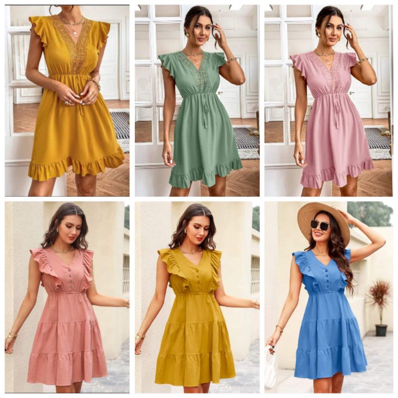 Casual dress outlet shopee