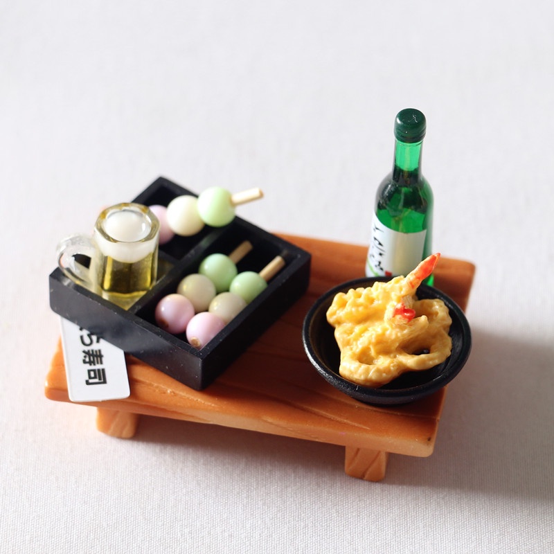 Doll House Japanese Style Sushi Fish Balls Tempura Lunch Box Miniature ...