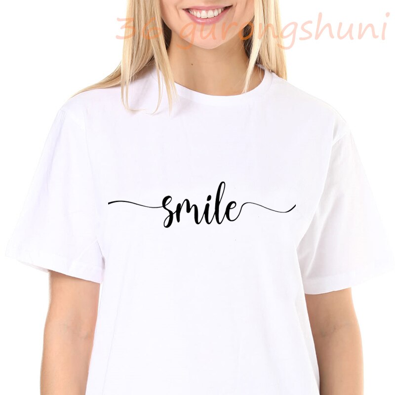 tops smile print graphic t shirts tees love letter tshirt goth white t  shirt women grunge aesthetic clothes tumblr dropshipping