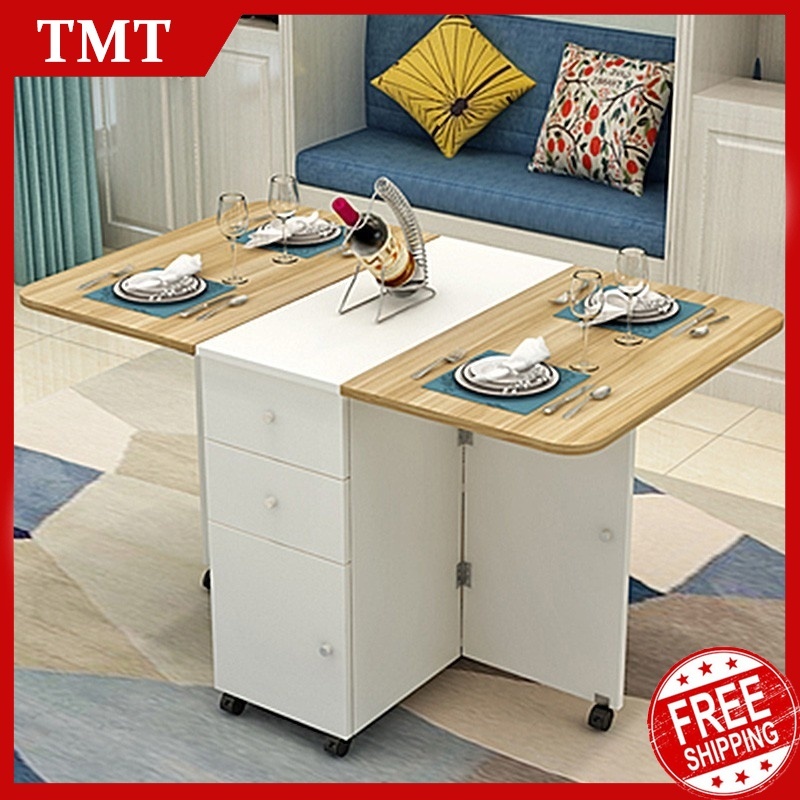 TMT Simple Small Apartment Folding Dining Table Rectangular Mobile