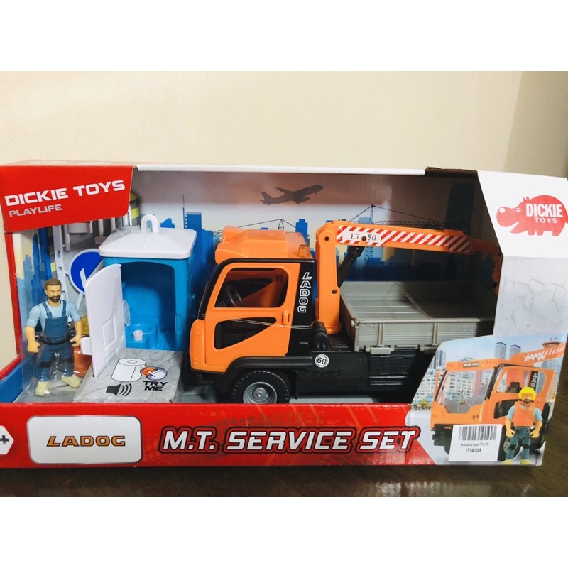Set De Service Playlife M.T. – Camion Grue Avec Remorque Et Panneaux De Signalisation, Jouet Simba