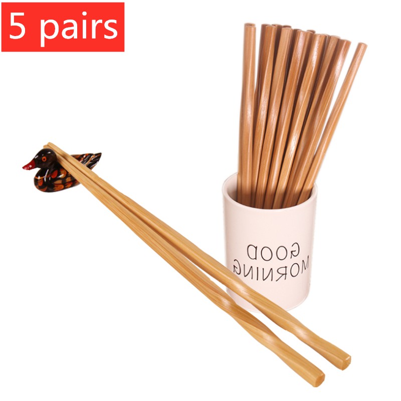 5pairs Natural bamboo chopsticks Reusable chopsticks Shopee